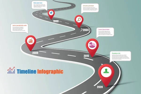 Zeitachse Infografik, Vektorillustration — Stockvektor