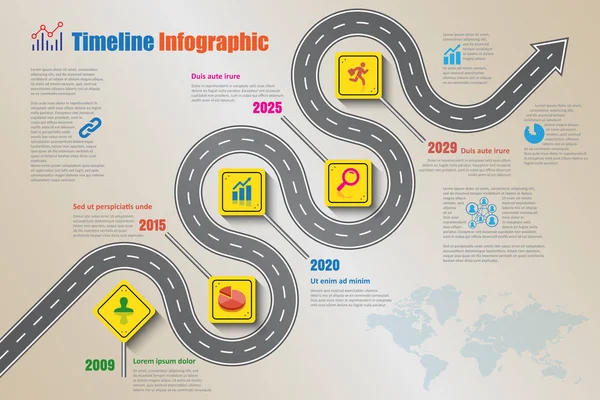 Firmy Mapa drogowa oś czasu infografikę, ilustracji wektorowych — Wektor stockowy