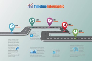 İş yol haritası zaman çizelgesi Infographic, vektör çizim