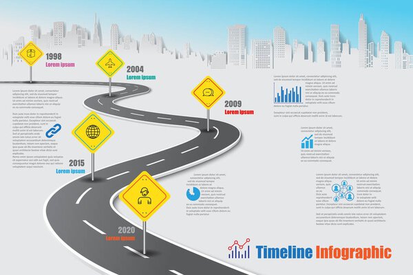 Business road map timeline infographic, Vector Illustration
