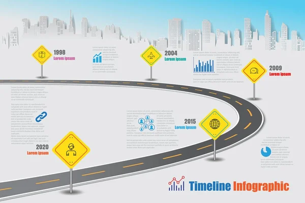 İş yol haritası zaman çizelgesi Infographic, vektör çizim — Stok Vektör