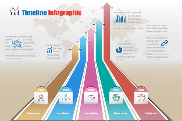 Mapa Negócios Cronograma Gráfico Gráfico Infográfico Projetado Para Abstrato Fundo —  Vetores de Stock