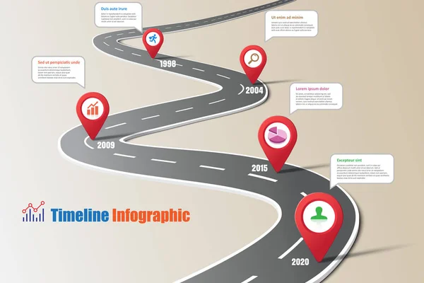 Obchodní Cestovní Mapa Osy Infografika Ikony Určené Pro Abstraktní Pozadí — Stockový vektor