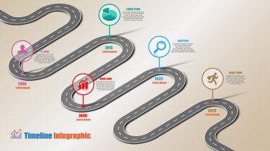 Arka plan şablonu kilometre taşı öğe modern diyagramı işlem teknolojisi dijital pazarlama veri sunum grafiği için vektör çizim tasarlanmış iş yol haritası zaman çizelgesi Infographic ikonları/simgeleri