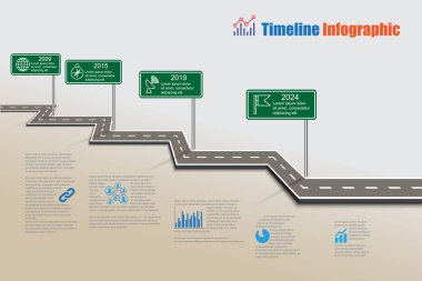 Arka plan şablonu kilometre taşı öğe modern diyagramı işlem teknolojisi dijital pazarlama veri sunum grafiği için vektör çizim tasarlanmış iş yol haritası zaman çizelgesi Infographic ikonları/simgeleri
