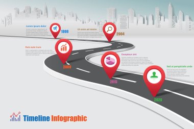 İş yol haritası zaman çizelgesi Infographic şehir ekspres arka plan şablonu kilometre taşı öğe modern diyagramı işlem teknolojisi dijital veri sunum grafik vektör çizim için tasarlanmış
