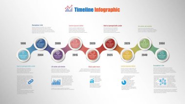 Modern zaman çizelgesi Infographic 9 adımlar daire sunu işlem Web sayfalarını iş akışı planlama şablon broşür diyagram için tasarlanmış ile. Vektör çizim