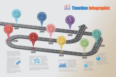 Arka plan şablonu kilometre taşı öğe modern diyagramı işlem teknolojisi dijital pazarlama veri sunum grafiği için vektör çizim tasarlanmış iş yol haritası zaman çizelgesi Infographic ikonları/simgeleri