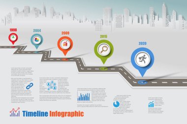 Arka plan şablonu kilometre taşı öğe modern diyagramı işlem teknolojisi dijital pazarlama veri sunum grafiği için vektör çizim tasarlanmış iş yol haritası zaman çizelgesi Infographic ikonları/simgeleri