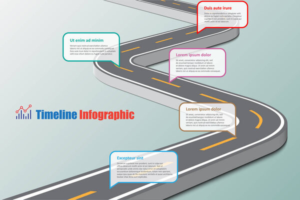 Business road map timeline infographic expressway concepts designed for abstract background template milestone diagram process technology digital marketing data presentation chart Vector illustration