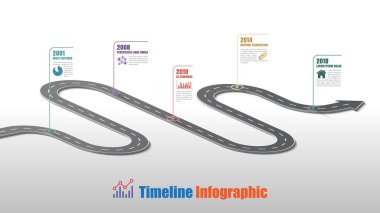 İş yol haritası zaman çizelgesi Infographic şablon arka plan kilometre taşı modern diyagramı işlem teknolojisi dijital pazarlama veri sunum grafik vektör çizim için tasarlanmış işaretçiler ile