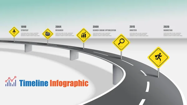 Business Road Map Timeline Infographic Expressway Concepts Designed Abstract Background — Wektor stockowy