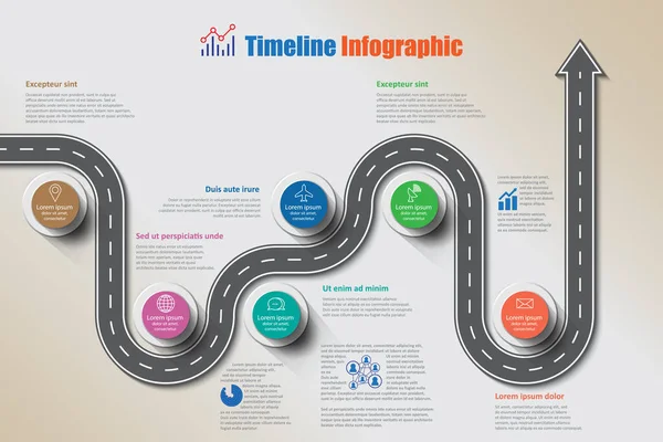 Business Roadmap Timeline Infographic Template Indiinters Designed Abstract Background Milestone — Wektor stockowy