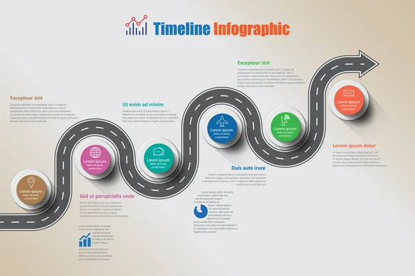 Roteiro Negócios Modelo Infográfico Linha Tempo Com Ponteiros Projetados Para Ilustração De Bancos De Imagens