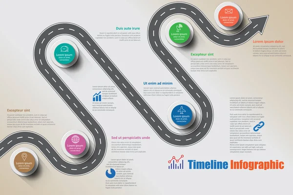 Roteiro Negócios Modelo Infográfico Linha Tempo Com Ponteiros Projetados Para Vetores De Bancos De Imagens