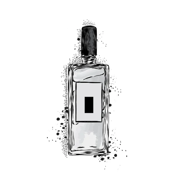 Flacon de parfum vecteur. Empreinte tendance. Mode & Style . — Image vectorielle