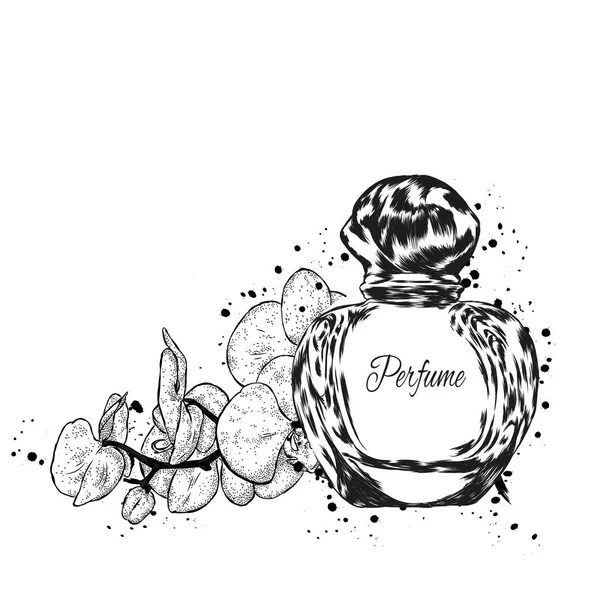 Parfym flaska vektor. Trendigt print. & Klädstil. — Stock vektor
