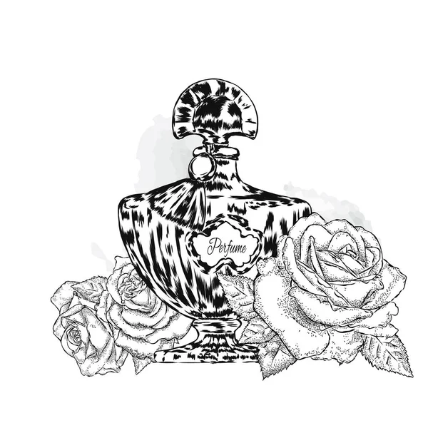 Belle bouteille de parfum. Illustration vectorielle . — Image vectorielle