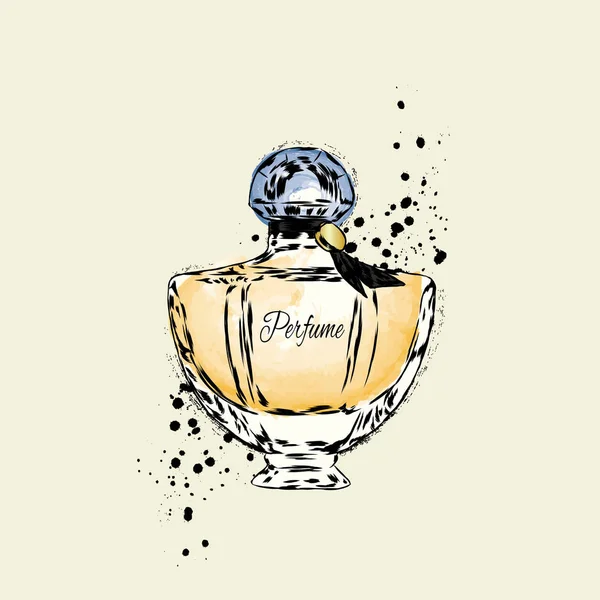 Vector de botella de perfume. Estampado de moda. Moda & Estilo . — Archivo Imágenes Vectoriales