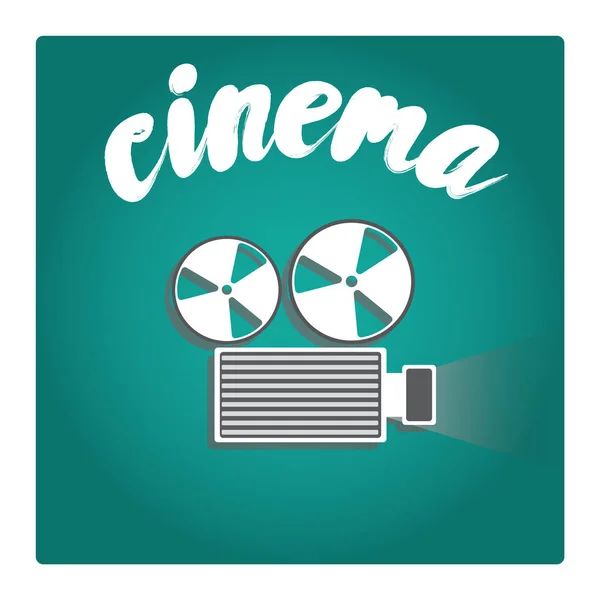 Proiettore di film in stile piatto. Illustrazione vettoriale. Cinema. . — Vettoriale Stock