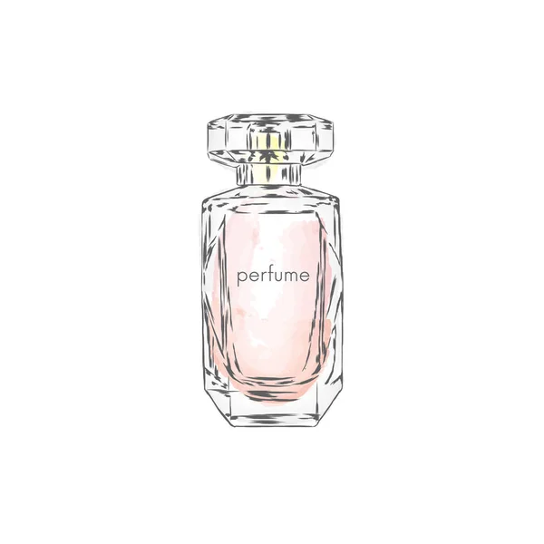 Flacon de parfum vecteur. Empreinte tendance. Mode & Style . — Image vectorielle