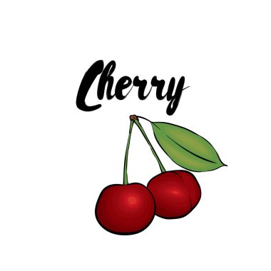 Güzel kiraz. Vektör çizim.
