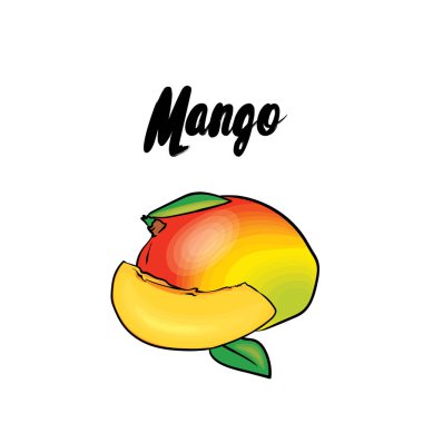 Güzel bir mango. Vektör çizim. Tropikal meyve.
