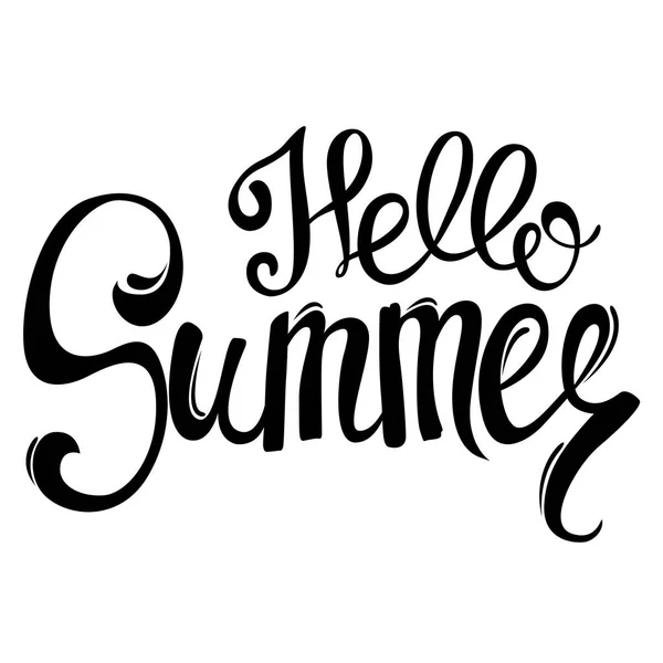 L'iscrizione "Hello summer". Letteratura. Illustrazione vettoriale per una cartolina o un poster . — Vettoriale Stock