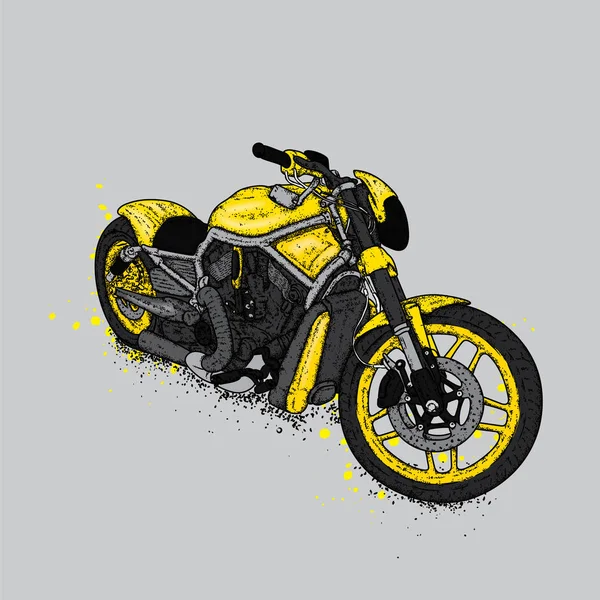 Ein schönes Motorrad. Vektorillustration für eine Postkarte oder ein Poster. Verkehr. — Stockvektor