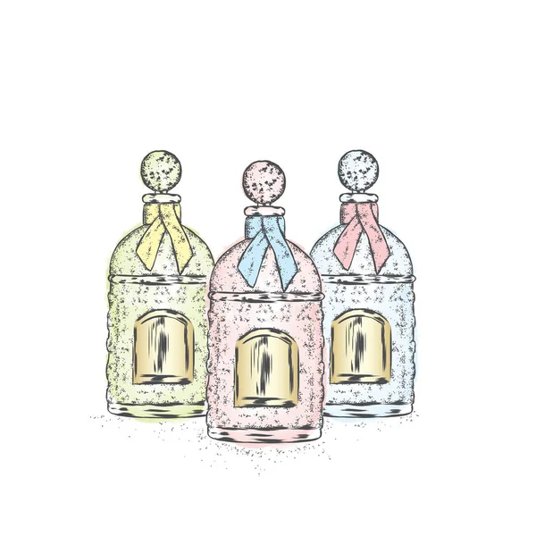 Vector de botella de perfume. Estampado de moda. Moda & Estilo . — Archivo Imágenes Vectoriales