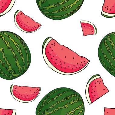 Karpuz şık arka plan. Vektör çizim bir kartpostal veya poster, giysiler için yazdırma için. Yaz.