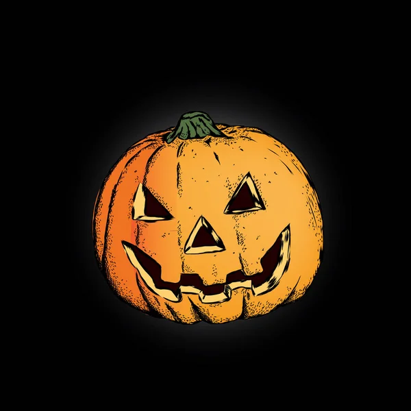 Calabaza de Halloween. Ilustración vectorial para tarjeta de felicitación, póster o impresión en la ropa. Vacaciones de otoño . — Vector de stock