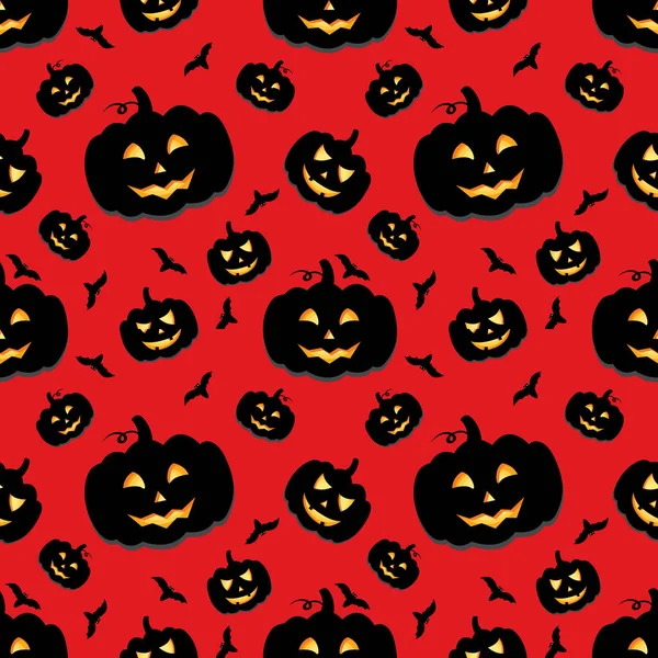 Legrační pozadí Halloween dýně s vyřezávanými úsměvy. Vektorové ilustrace pro pohlednici nebo plakát, tisk na oděv nebo balicí papír. — Stockový vektor