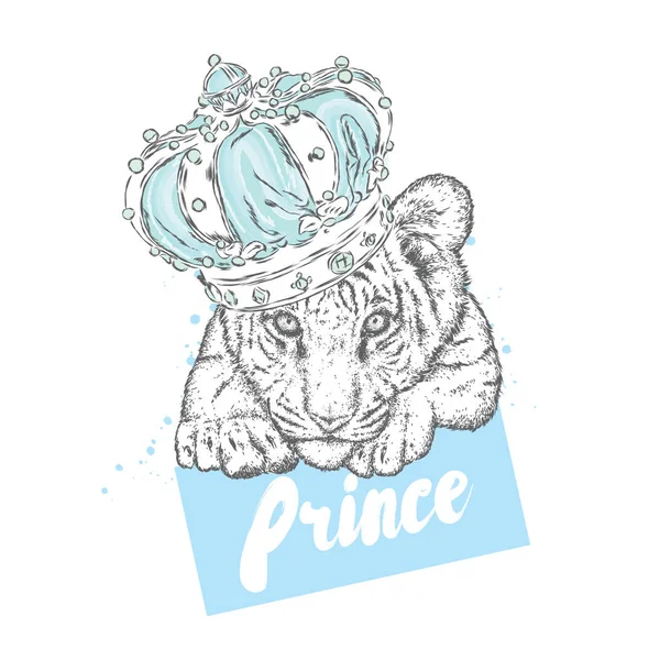 Güzel kaplan Crown. Vektör çizim.