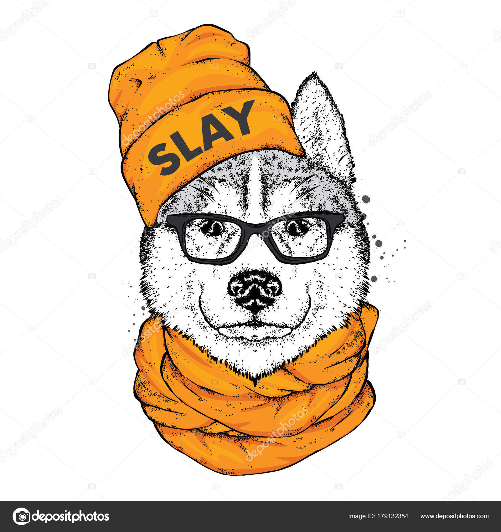 Travel luggage tag,Bulldog,Hand Drawn Style Portrait of Cozy Winter Dog Wearing a Scarf Beanie and Glasses,Suitcase Travel ID Bag Multicolor 