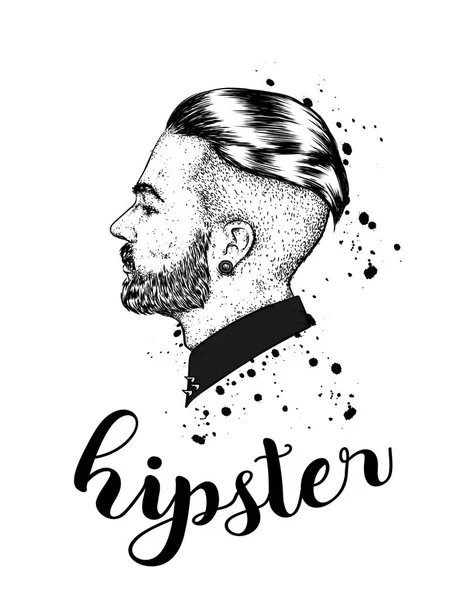 Stilvoller Mann Mit Bart Vektorillustration Für Eine Karte Oder Ein — Stockvektor