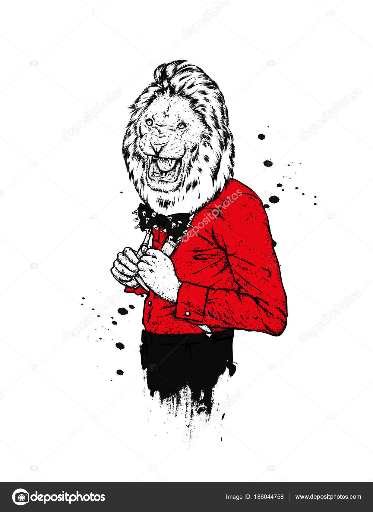 Beautiful Lion Hipster Male Body Vector Illustration Animal Human Body  Stock Vector Image by ©VitalyGrin #186044758