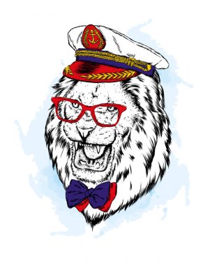 Aslan Kaptan'ın Cap. Vektör çizim.