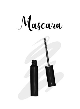 Maskara. Moda ve stil. Vektör çizim. EPS 10.