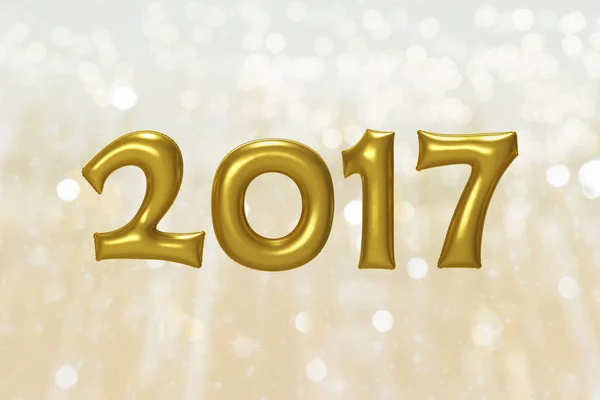 Šťastný nový rok 2017 fólie balón 3d obrázku s pozadím — Stock fotografie