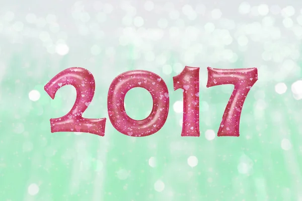 Šťastný nový rok 2017 fólie balón 3d obrázku s pozadím — Stock fotografie