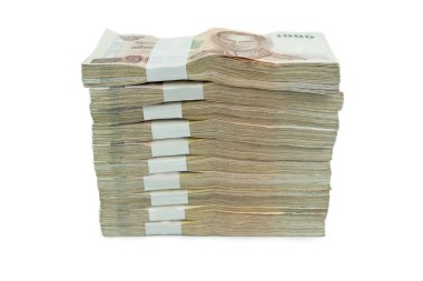 Tay banknot 1000 baht için iş, beyaz arka plan üzerinde banka