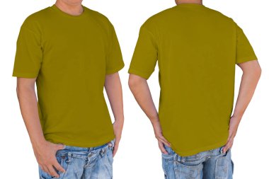 Boş zeytin giyen adam t-shirt kırpma yolunu, açık ve ba