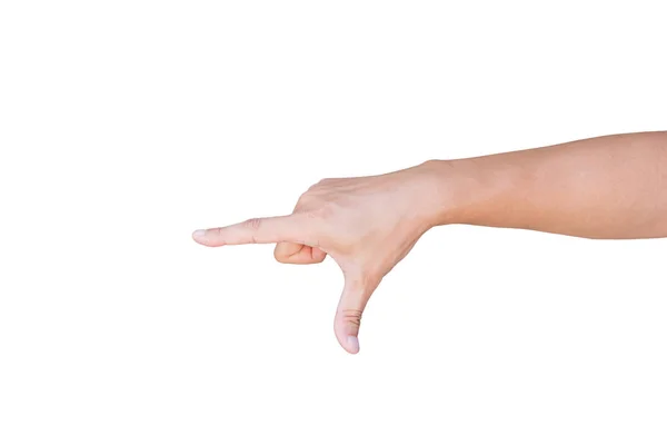 Mão mostrando gesto de forma de canto com caminho de recorte — Fotografia de Stock