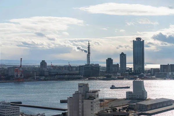 Flygfoto Över Osakas Hamnområde Japan — Stockfoto