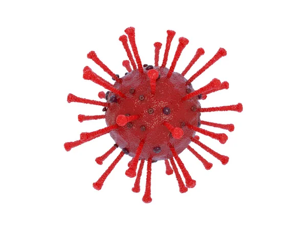 Illustrazione Della Cellula Influenzale Covid Isolata Bianco Con Percorso Ritaglio — Foto Stock