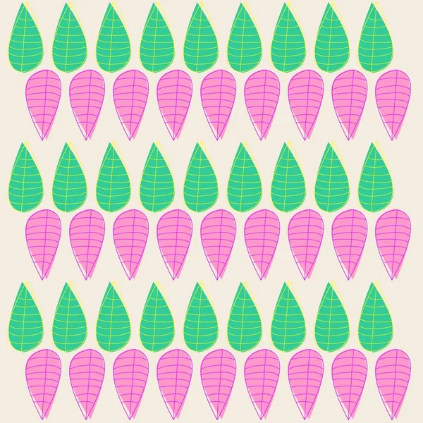 Yumuşak renkler Yeşil ve pembe yaprak pürüzsüz desen