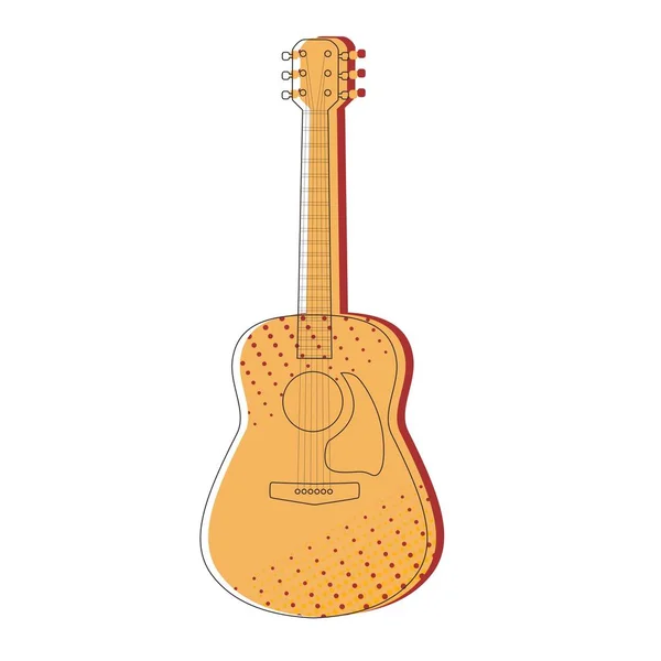 Akustik Gitar Vektörü İnce Çizgiler