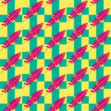 Pembe yaprak silueti olan kusursuz desen.