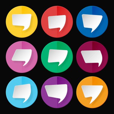 Beyaz kağıt konuşma balonları kümesi